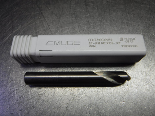 Emuge 3/8" 90 Deg 2 Flute Carbide Spot Drill 3/8" Shank EFUT3100.0952 (LOC2732A)