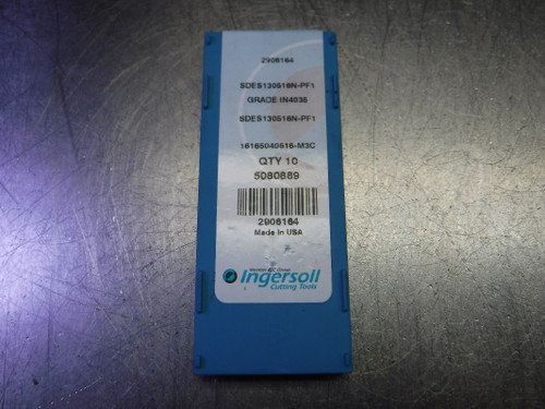 Ingersoll Carbide Milling Inserts QTY10 SDES130516N-PF1 IN4035 (LOC1340B)