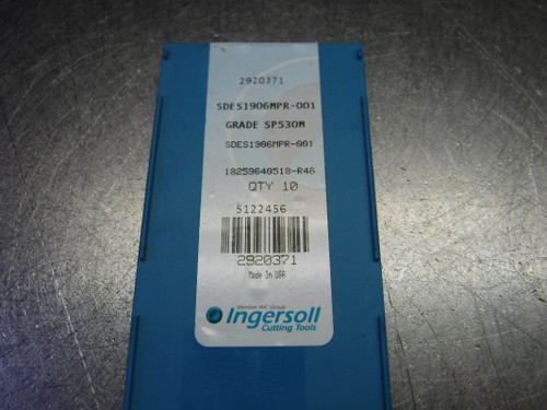 Ingersoll Carbide Milling Inserts QTY10 SDES1906MPR-001 SP530M (LOC1843B)