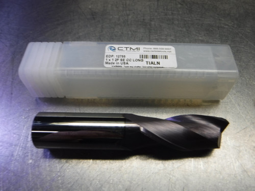 CTMI 1" 2 Flute Carbide Endmill 1" Shank 1x1 2F SE CC LONG TIALN (LOC2855B)