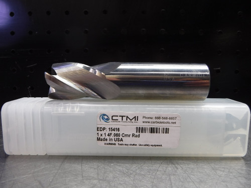 CTMI 1" Carbide Endmill 4 Flute 1 x 1 4F .060 Crnr Rad (LOC2738C)