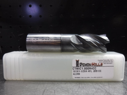 CTMI 1" Carbide Endmill 4 Flute 1x1x1-1/2x4 4FL .020 CC ALCRN (LOC2778B)