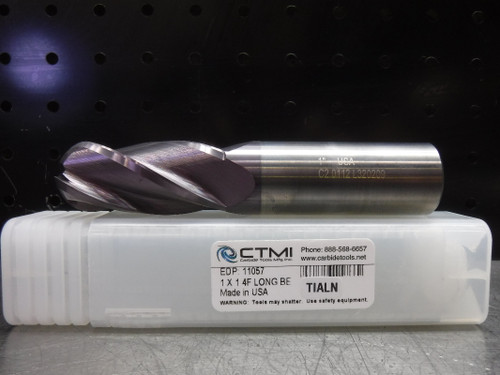 CTMI 1" Carbide Ball Nose Endmill 4 Flute 1 x 1 4F LONG BE TIALN (LOC2778B)