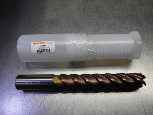 DE BOER 1" 5 Flute Carbide Endmill 1 Whistle Notch Shank 1"5F0.06"REM* (LOC2838A)