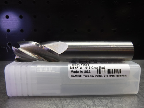 CTMI 3/4" Carbide Endmill 4 Flute 3/4 W/ .015 Crnr Rad (LOC2645A)