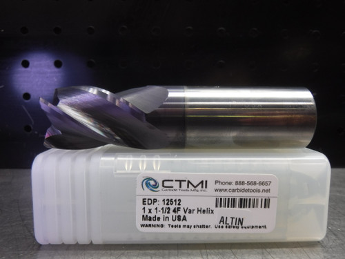 CTMI 1" Carbide Endmill 4 Flute 1 x 1-1/2 4F Var Helix ALTIN (LOC2128A)