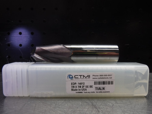 CTMI 7/8" Carbide Ball Nose Endmill 2 Flute 7/8 x 7/8 2F SE BE TIALN (LOC2078D)