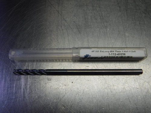 ToolMex 1/4" 4 Flute Carbide Extra Long Endmill 1/4 Shank 1-112-40256 (LOC3110A)