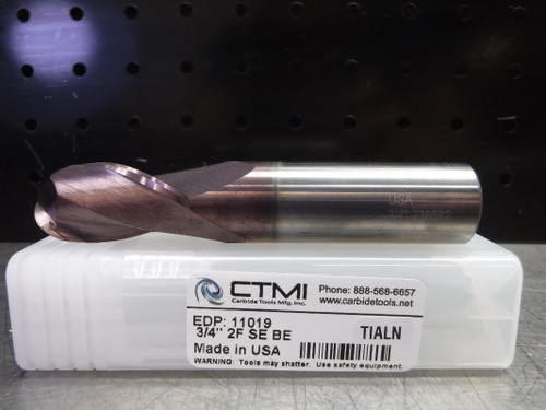 CTMI 3/4" Carbide Ball Nose Endmill 2 Flute 3/4" 2F SE BE TIALN (LOC3028B)