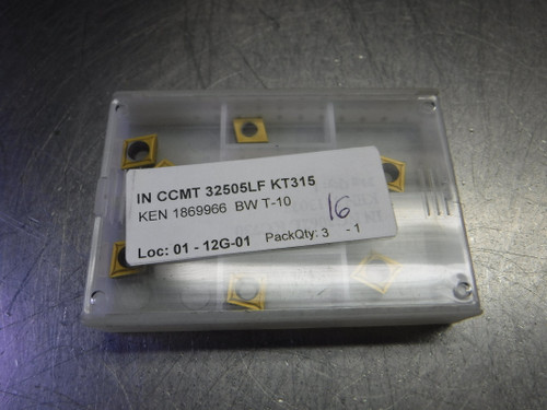 Kennametal Carbide Turning Inserts QTY10 CCMT32505LF KT315 (LOC279)