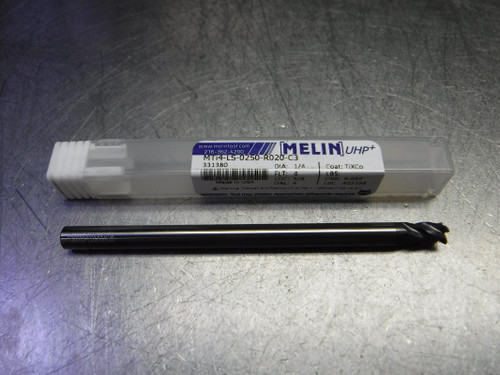 Melin UHP+ 1/4" 4 Flute Carbide Long Endmill MTi4-LS-0250-R020-C3 (LOC2113B)