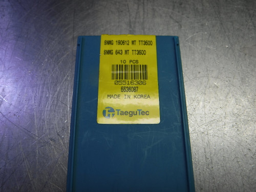 TaeguTec Carbide Inserts QTY10 SNMG 643 MT / SNMG 190612 MT TT3500 (LOC1285A)