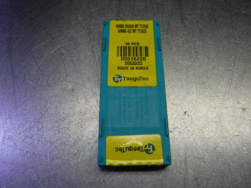 TaeguTec Carbide Inserts QTY10 WNMG 432 MT / WNMG 080408 MT TT3500 (LOC1283D)