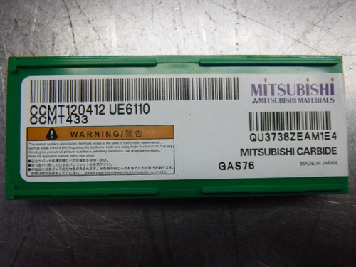 Mitsubishi Carbide Inserts QTY10 CCMT120412 / CCMT433 UE6110 (LOC984A)