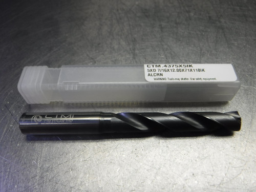 CTMI 7/16" Coolant Thru Carbide Drill 5XD 7/16x12.00x71x118IK ALCRN (LOC2106A)