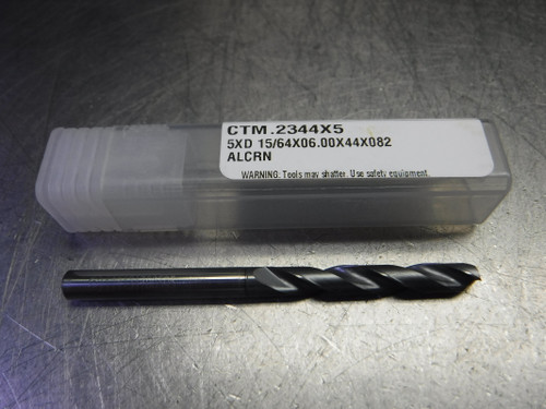 CTMI 15/64" Carbide Drill 6mm Shank 5XD 15/64x06.00x44x082 ALCRN (LOC1633B)