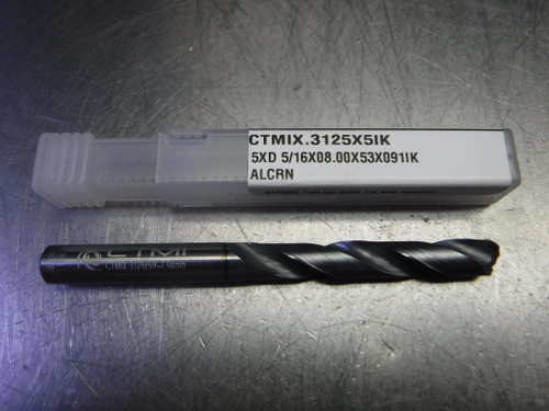 CTMI 5/16" Coolant Thru Carbide Drill 5XD 5/16x08.00x53x091IK ALCRN (LOC533B)