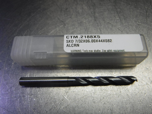 CTMI 7/32" Carbide Drill 6mm Shank 5XD 7/32x06.00x44x082 ALCRN (LOC533B)