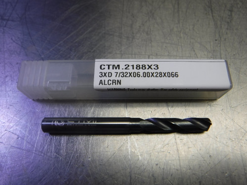 CTMI 7/32" Carbide Drill 6mm Shank 3XD 7/32x06.00x28x066 ALCRN (LOC528B)