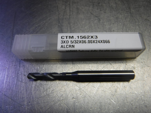 CTMI 5/32" Carbide Drill 6mm Shank 3XD 5/32x06.00x24x066 ALCRN (LOC527)