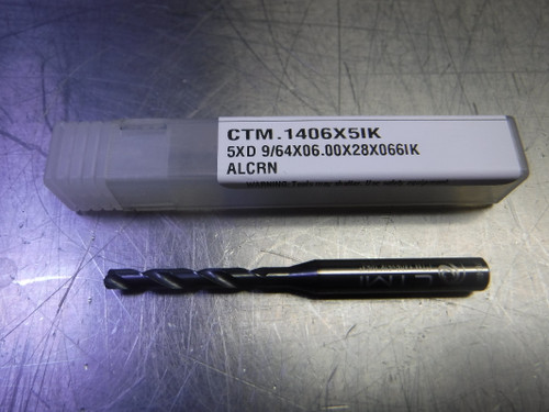 CTMI 9/64" Coolant Thru Carbide Drill 5XD 9/64x06.00x28x066IK ALCRN (LOC527)