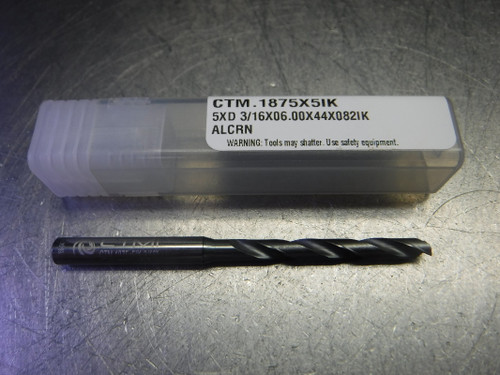 CTMI 3/16" Coolant Thru Carbide Drill 5XD 3/16x06.00x44x082IK ALCRN (LOC526)