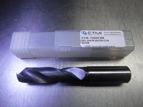 CTMI 3/4" Coolant Thru Carbide Drill 3XD 3/4x20.00x79x131IK ALCRN (LOC563A)