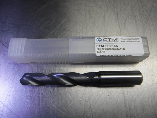 CTMI 9/16" Carbide Drill 16mm Shank 5XD 9/16x16.00x83x133 ALCRN (LOC563A)