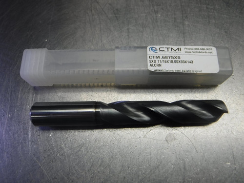 CTMI 11/16" Carbide Drill 18mm Shank 5XD 11/16x18.00x93x143 ALCRN (LOC563A)