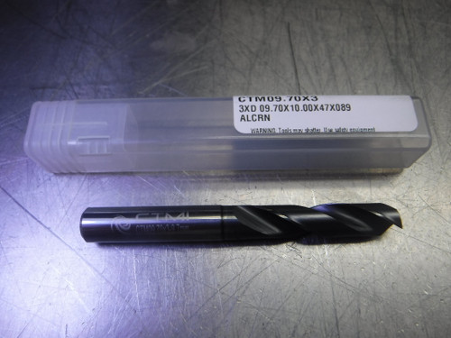 CTMI 9.70mm Carbide Drill 10mm Shank 3XD 09.70x10.00x47x089 ALCRN (LOC1478A)