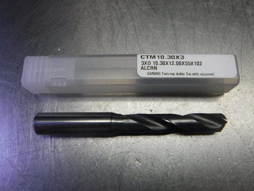 CTMI 10.30mm Carbide Drill 12mm Shank 3XD 10.30x12.00x55x102 ALCRN (LOC1478A)