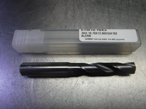 CTMI 10.70mm Carbide Drill 12mm Shank 3XD 10.70x12.00x55x102 ALCRN (LOC1447)