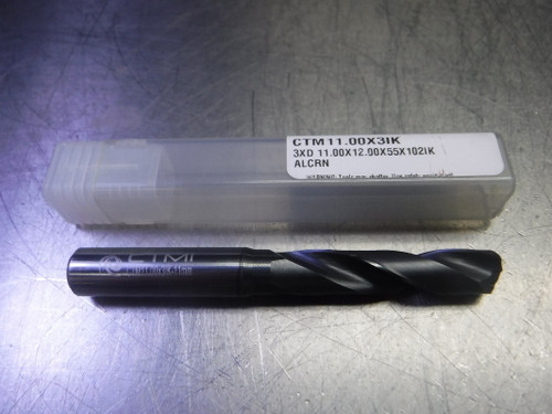 CTMI 11mm Coolant Thru Carbide Drill 3XD 11.00x12.00x55x102IK (LOC1447)