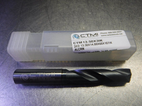 CTMI 13.50mm Coolant Thru Carbide Drill 3XD 13.50x14.00x60x107IK ALCRN (LOC1788B)