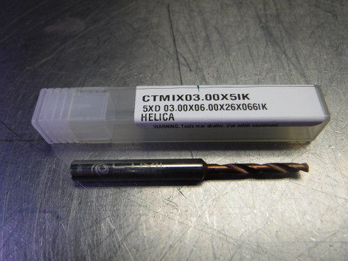 CTMI 3mm Coolant Thru Carbide Drill 5XD 03.00x06.00x26x066IK HELICA (LOC1788B)