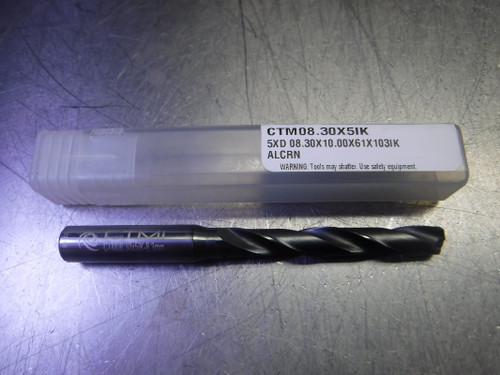 CTMI 8.30mm Coolant Thru Carbide Drill 5XD 08.30x10.00x61x103IK ALCRN (LOC1796)