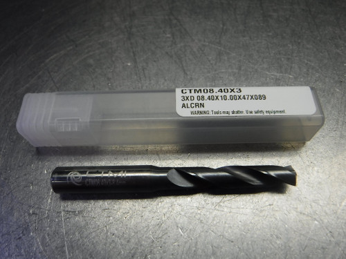 CTMI 8.40mm 2 Flute Carbide Drill 3XD 08.40x10.00x47x089 ALCRN (LOC1768B)