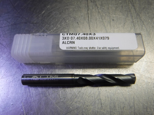 CTMI 7.40mm Carbide Drill 3XD 07.40x08.00x41x079 ALCRN (LOC1071A)