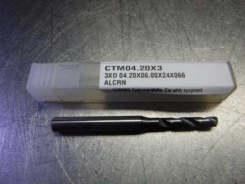 CTMI 4.20mm Carbide Drill 6mm Shank 3XD 04.20x06.00x24x066 ALCRN (LOC1071A)