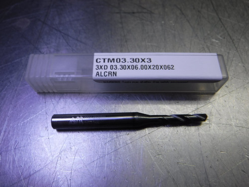 CTMI 3.30mm Carbide Drill 6mm Shank 3XD 03.30X06.00x20x062 ALCRN (LOC1306B)