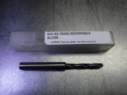 CTMI 3.70mm Coolant Thru Carbide Drill 5XD 03.70x06.00x28x066IK ALCRN (LOC1305A)
