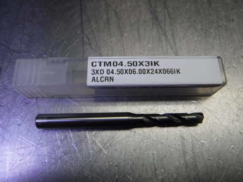 CTMI 4.50mm Coolant Thru Carbide Drill 3Xd 04.50x06.00x24x066IK ALCRN (LOC1305A)