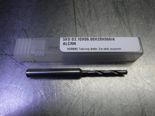 CTMI 3.10mm Coolant Thru Carbide Drill 5XD 03.10x06.00x28x066IK ALCRN (LOC1304A)