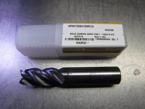Kennametal 3/4" 4 Flute Carbide Endmill HPHV750S4150R015 KC633M (LOC1733A)