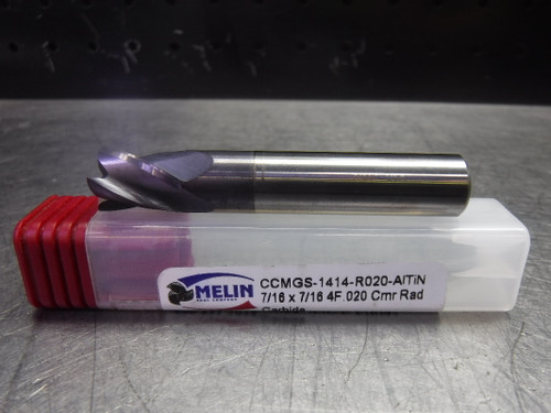 Melin 7/16" Carbide Endmill 4 Flute CCMGS-1414-R020-ALTiN (LOC1821B)