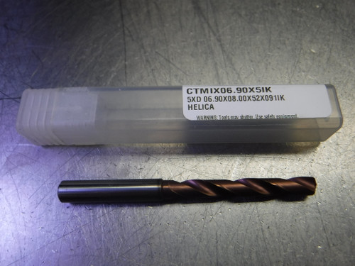CTMI 6.90mm Coolant Thru Carbide Drill 5XD 06.90x08.00x52x091IK HELICA (LOC3237)