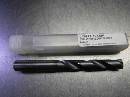 CTMI 11.10mm Coolant Thru Carbide Drill 5XD 11.10x12.00x71x118IK ALCRN (LOC3238A)