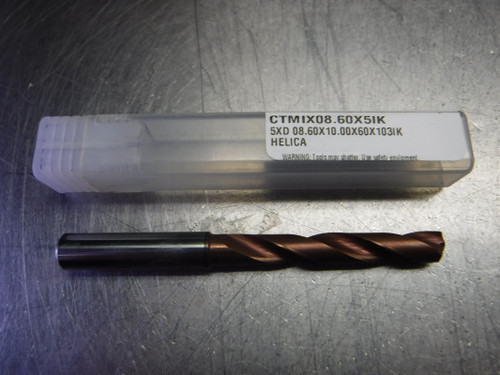 CTMI 8.60mm Coolant Thru Carbide Drill 5XD 08.60x10.00x60x103IK HELICA (LOC3240)