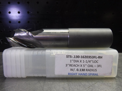 Melin 1" Carbide Endmill 0.130 Radius 3 Flute STS-.130-1620353FL-RH (LOC3681)