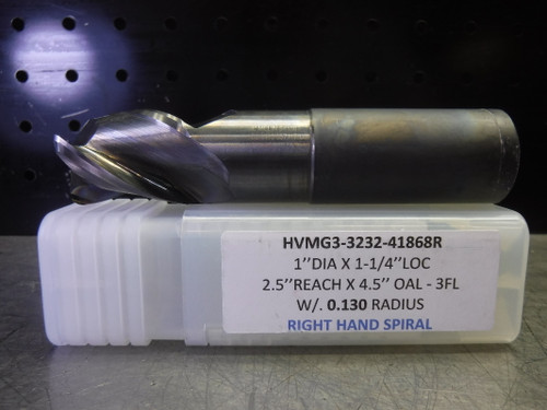 Melin 1" Carbide Endmill 0.130 Radius 3 Flute HVMG3-3232-41868R (LOC3683B)